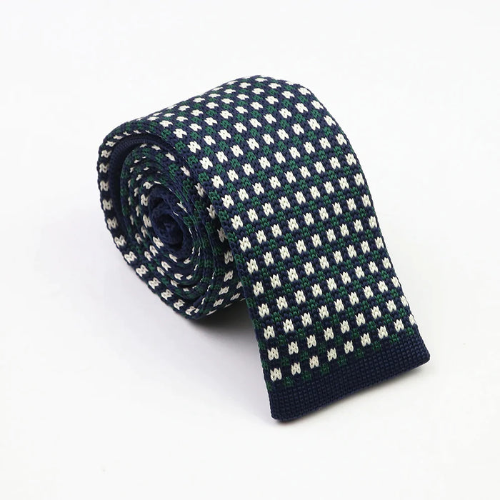 Classic Knit Neck Ties Plaid Dots 6Cm Width Business And Wedding