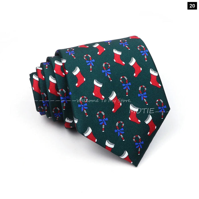 Christmas Necktie Santa Claus Green Tree Tie For Parties And Gifts