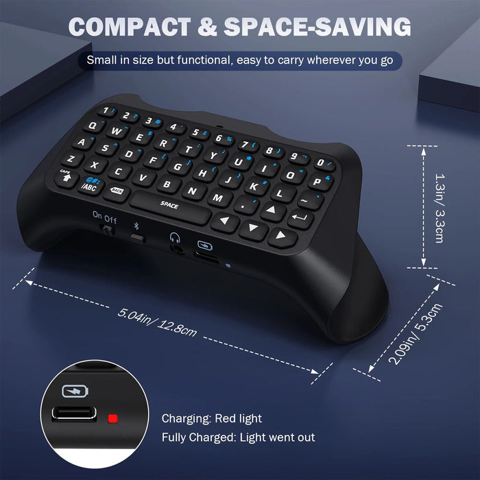 Bluetooth Wireless Mini Keyboard Chatpad for Playstation 5 Controller