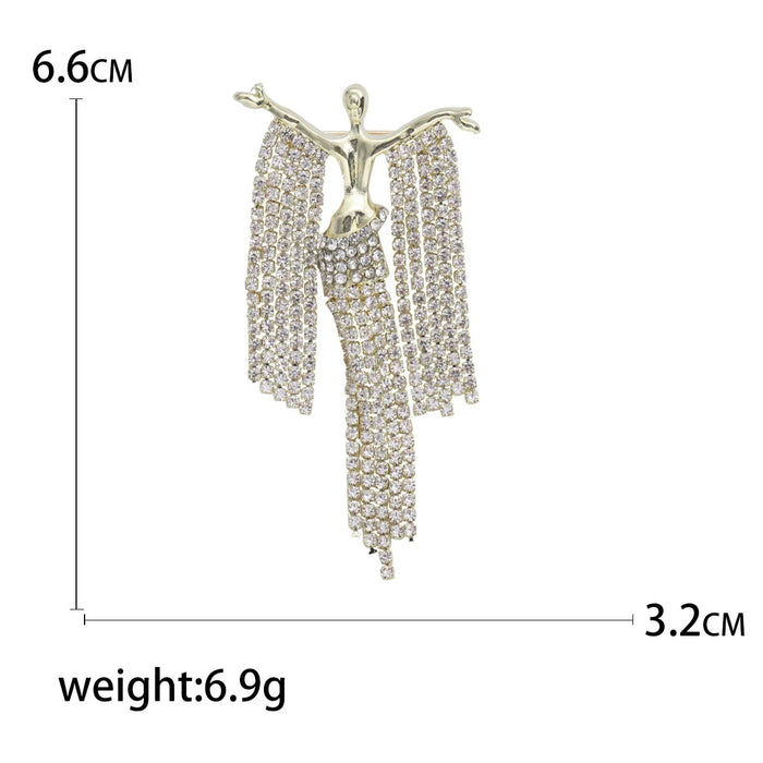 Womens Fringe Tassel Brooch Luxury Queen Lapel Pin For Clothing