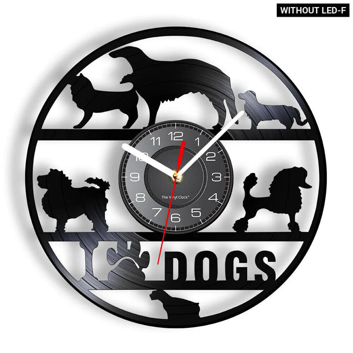 Romantic Dog Love Vinyl Record Wall Clock