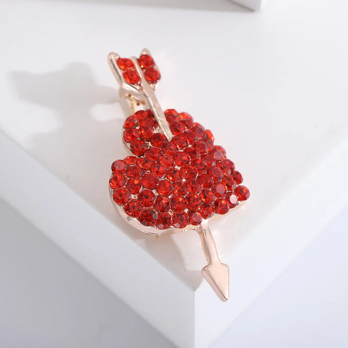 Red Heart Brooch Pin Love