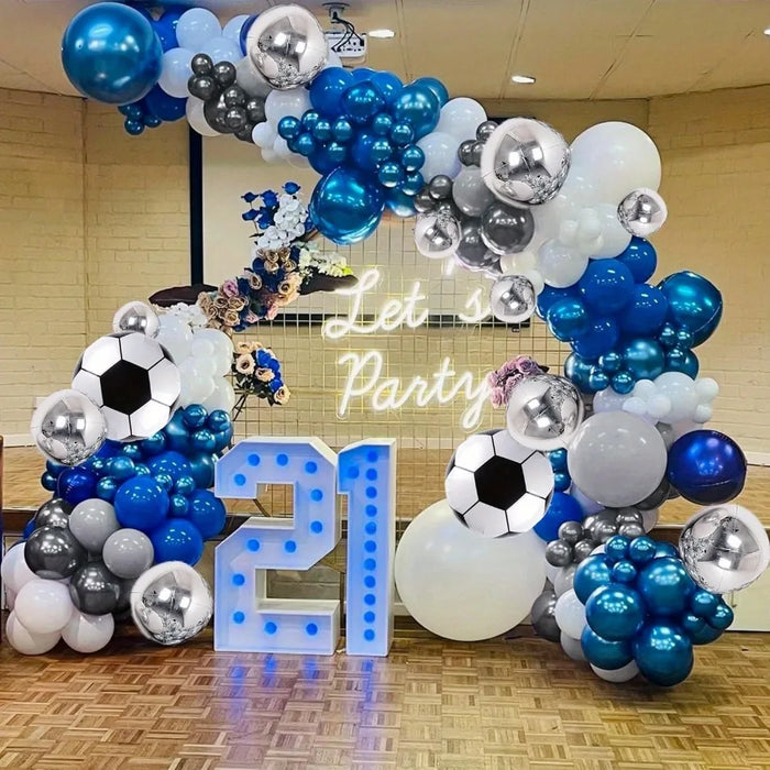 136Pcs Football Themed Balloon Arch Wreath Set For Birthday Football Themed Fan Gatherings Summer Party Decorations