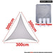 3x3x3m Triangle Gray 300d Awnings Outdoor Waterproof Shade