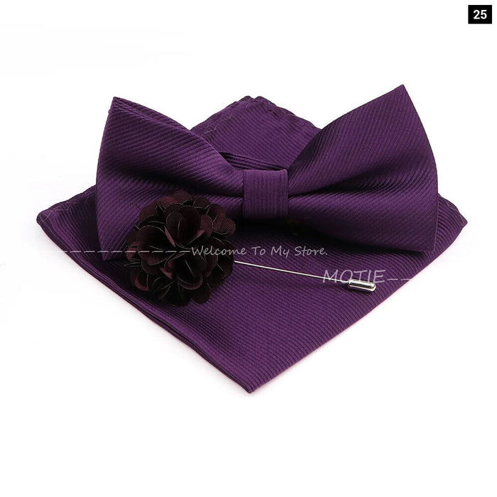 Red Butterfly Bowtie Set For Weddings And Parties