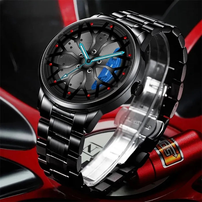 Fashion Mens Car Wheel Watches Luxury Men Sports Waterproof