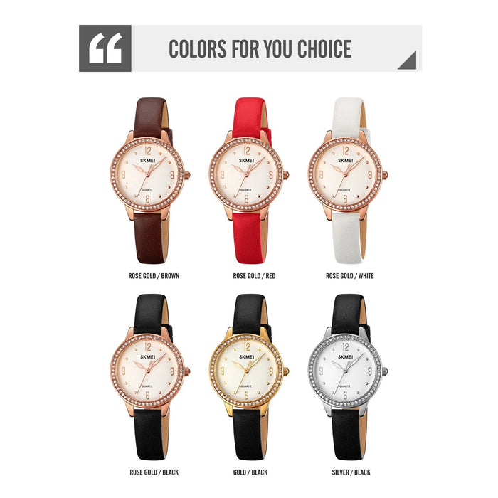 Women’s Pu Band Leather Analog Alloy Small Display Quartz