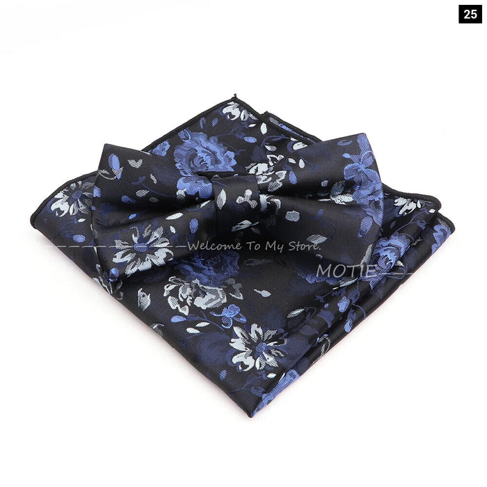 Gracefully Polyester Handkerchief Set Purple Blue Floral Butterfly For Parties And Gifts