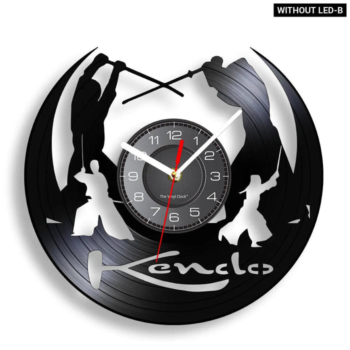 Kendo Swordsmanship Vinyl Record Clock