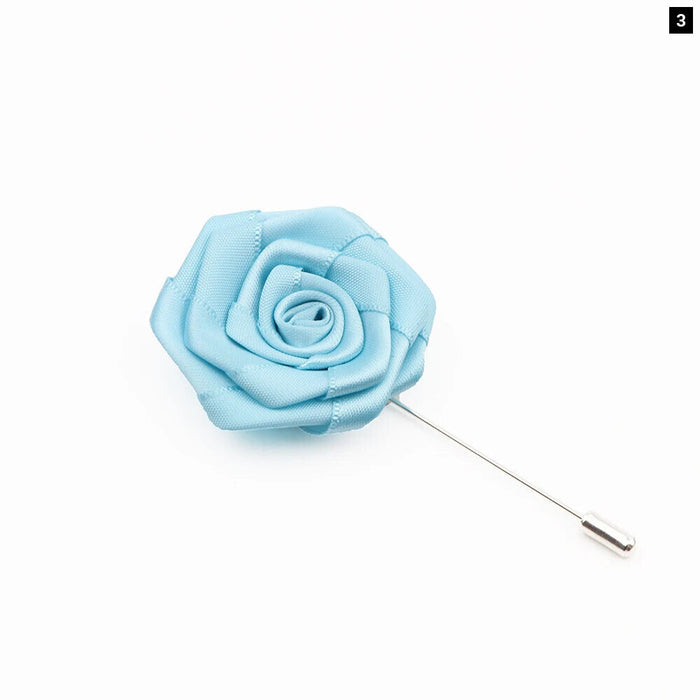 Handmade Fabric Flower Brooch 34 Colours Wedding Suit Accessory