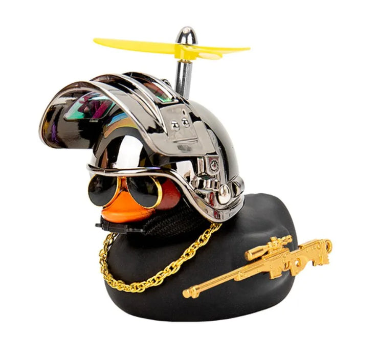 Yellow Duck With Helmet Car Interior Decoration