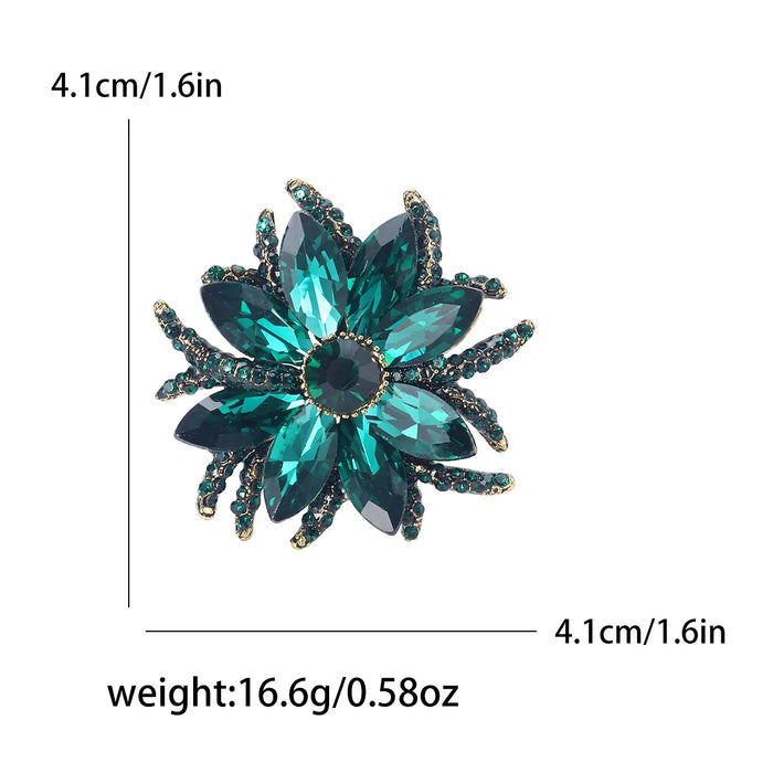 Sparkling Lotus Brooch Pin Womens 6 Colour Crystal Flower Lapel Pin For Clothing