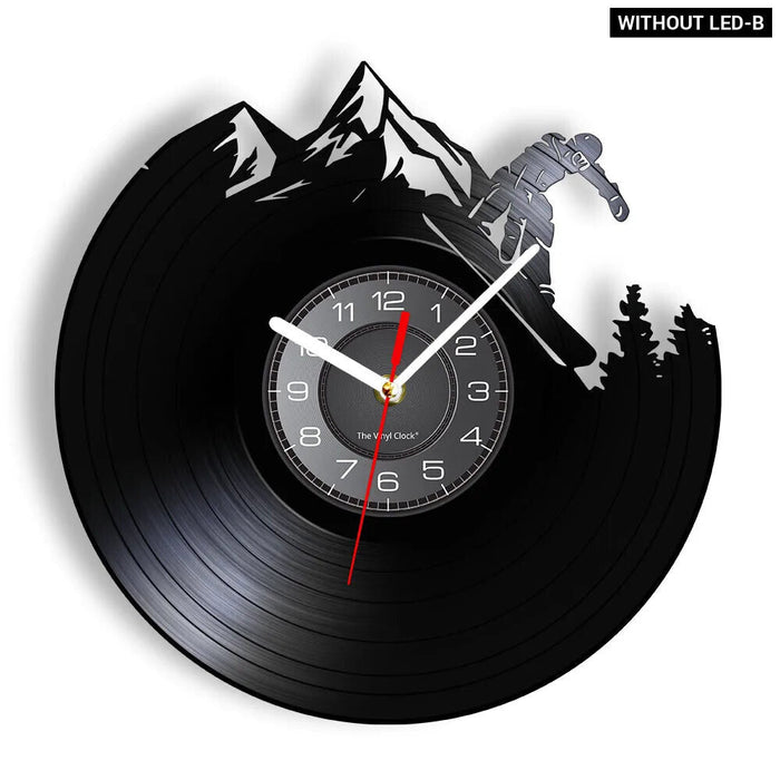 Snowboarding Vinyl Record Wall Clock