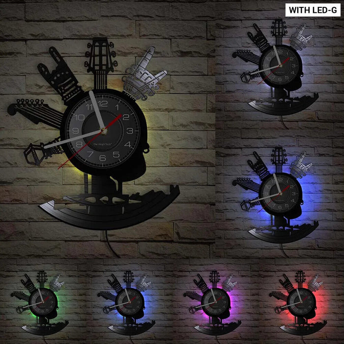 Musical Instruments Vinyl Record Clock