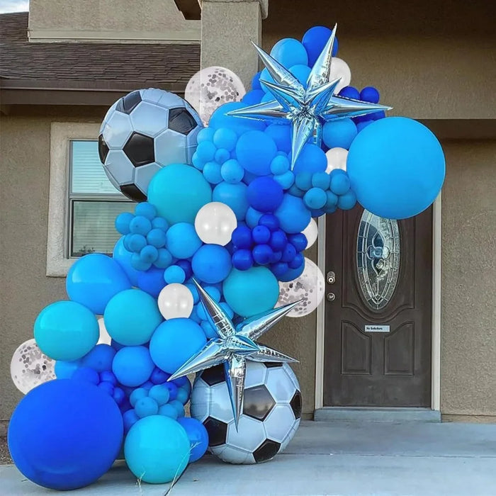 136Pcs Football Themed Balloon Arch Wreath Set For Birthday Football Themed Fan Gatherings Summer Party Decorations