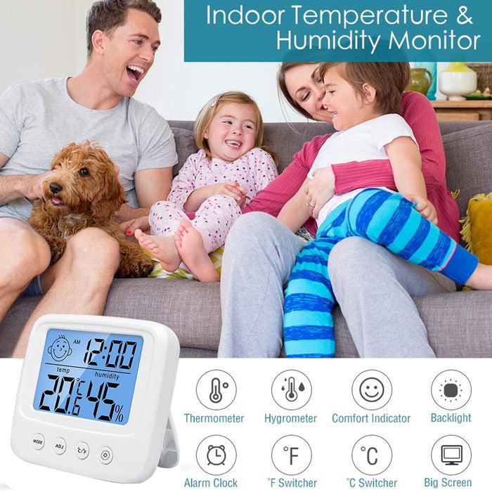 1pc LCD Digital Temperature Baby Room Humidity Meter Backlight Home Indoor Electronic Hygrometer Thermometer Weather Station