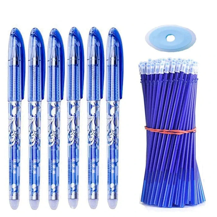 57 Pieces Erasable Gel Pens Set 0.5Mm Black Blue Refills Washable Handle