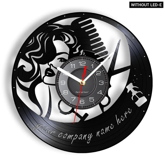 Vinyl Record Beauty Salon Wall Clock