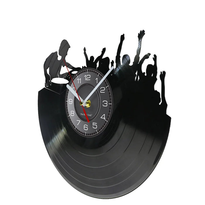 Disco Dance Party Vinyl Record Wall Clock