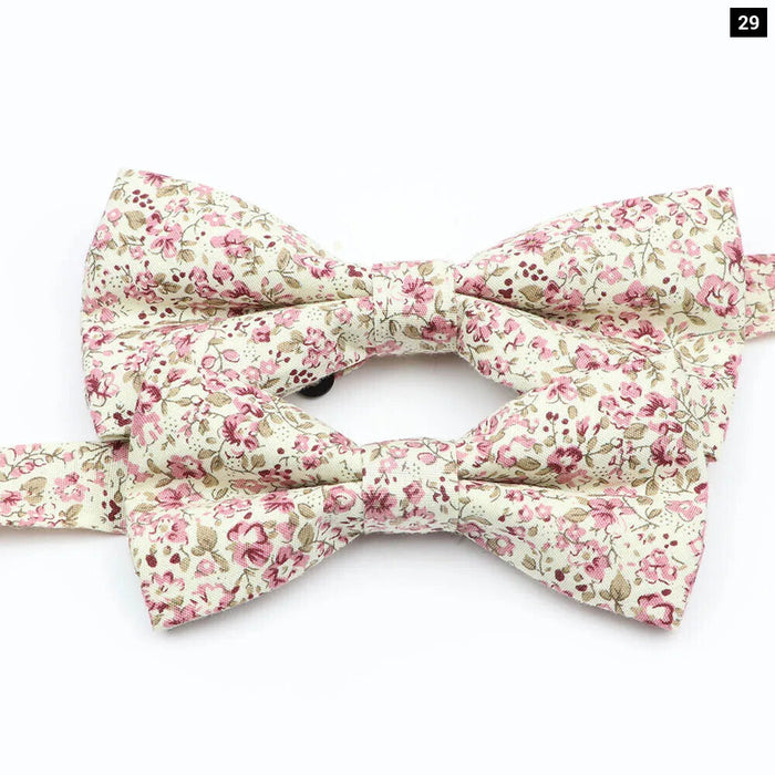 Colourful Floral Bow Ties Fashionable Cotton For Weddings And Parties