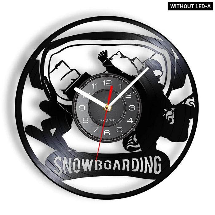 Snowboarding Vinyl Record Wall Clock