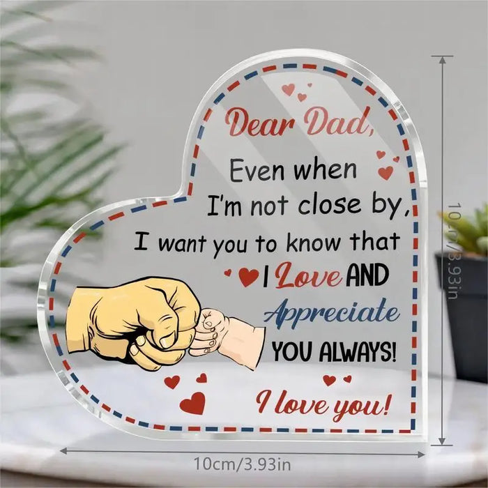 Acrylic Heart Desk Decoration For Dad Keepsake Gift For Birthday/Christmas