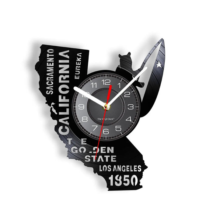 California State Vinyl Record Wall Clock