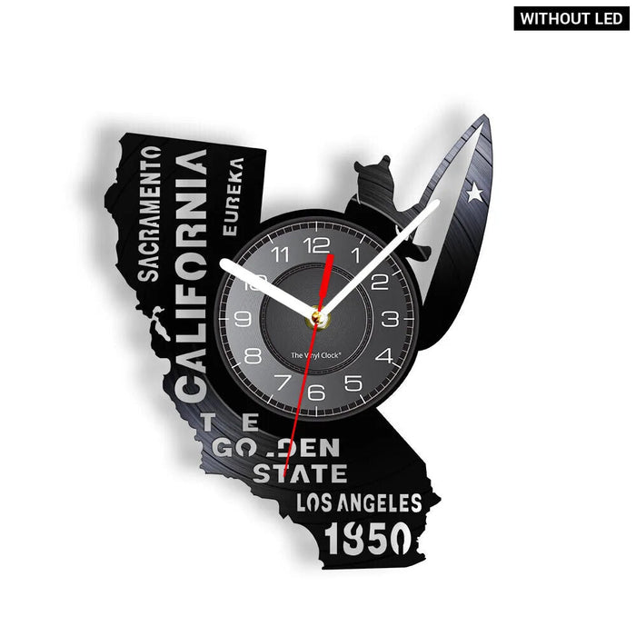 California State Vinyl Record Wall Clock