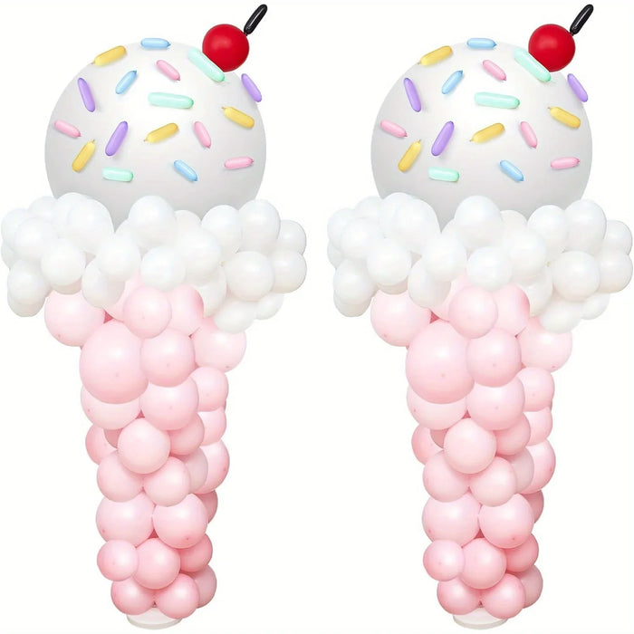 156Pcs Ice Cream Balloon Column Set Suitable For Birthdays Anniversaries Princess Theme Decoration Dessert Shop Opening Etc