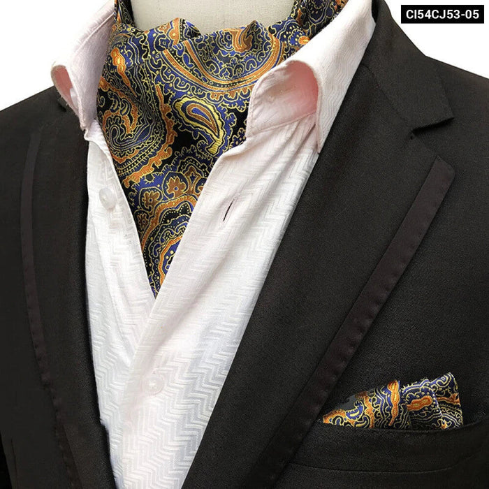 British Gentlemans Jacquard Paisley Ascot Set For Weddings