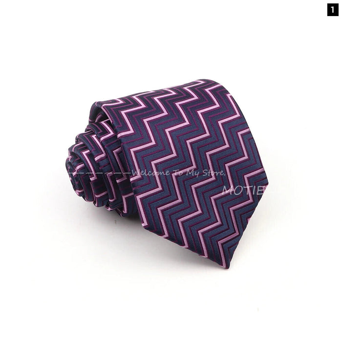 Deep Purple Striped Necktie For Business Weddings And Parties