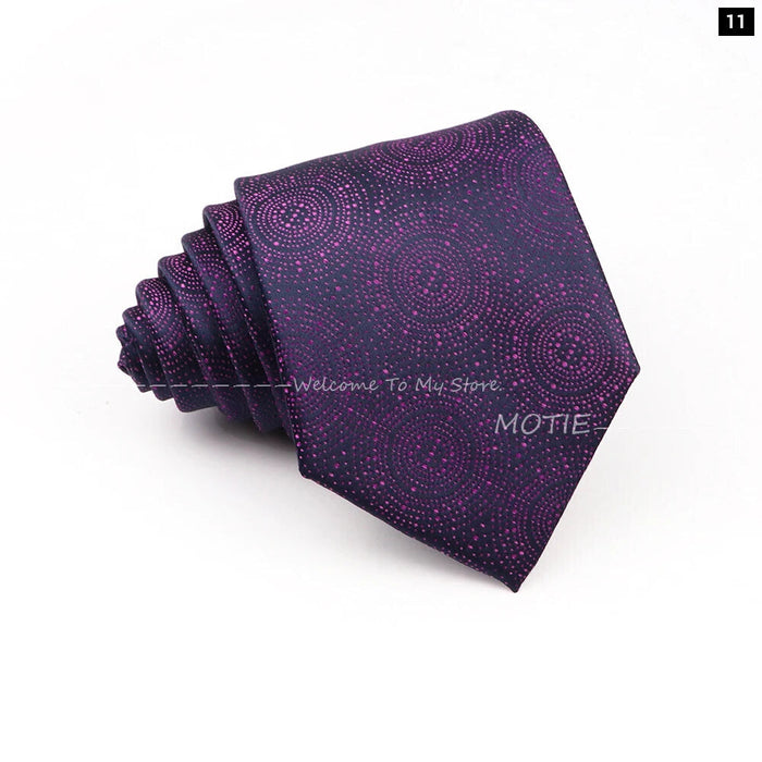 Floral Polyester Printed Necktie Purple Blue For Weddings