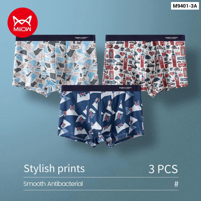 3 Piece Youth Print Boxer Set For Men