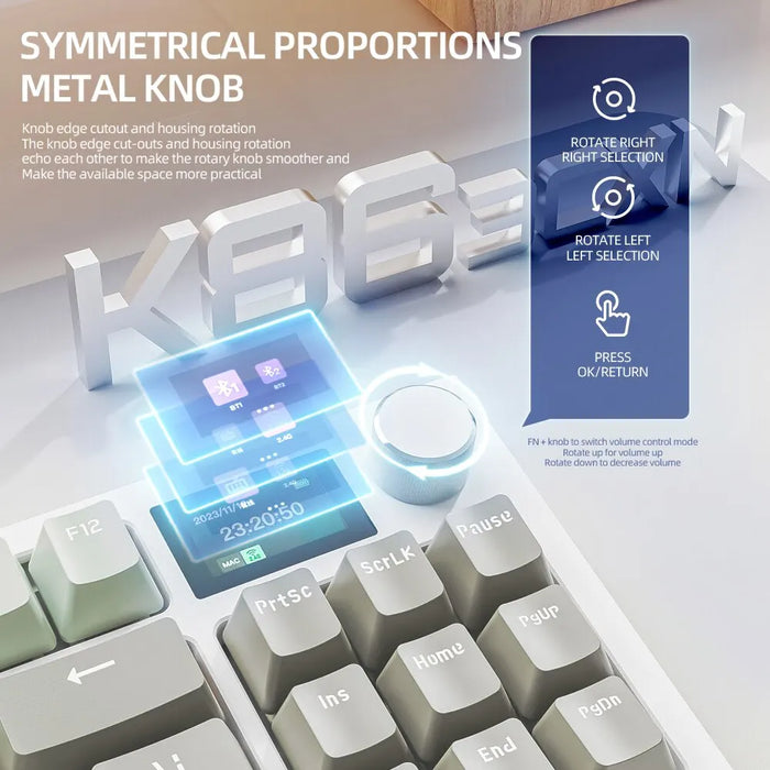 Wireless Swappable Mechanical Keyboard With Display And Volume Control