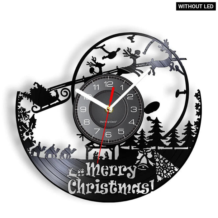 Christmas Santa Vinyl Record Wall Clock