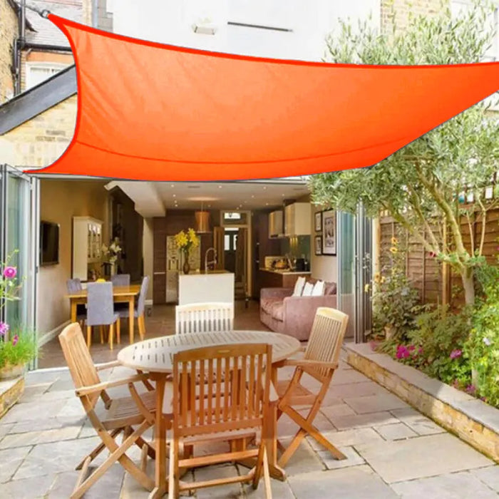 Waterproof 420D Orange Square Rectangle Shade Sail Garden Terrace Canopy Swimming Sun Shade