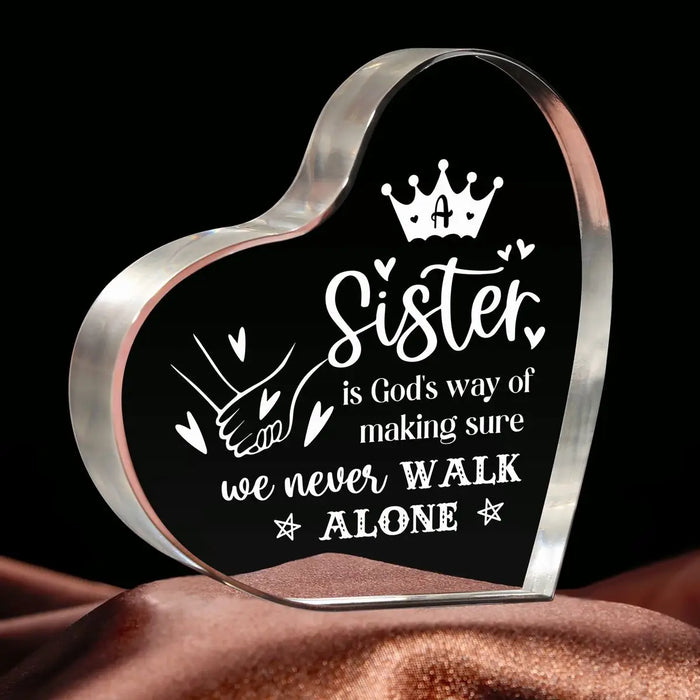 Acrylic Heart Shaped Sister Souvenir Perfect Gift!