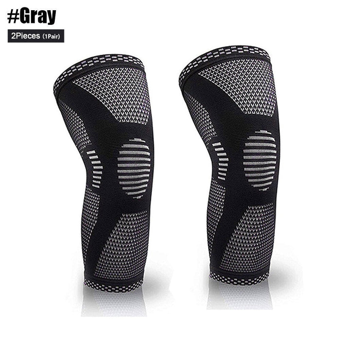 2 Pcs Elastic Nylon Sport Compression Knee Sleeves for Running Cycling