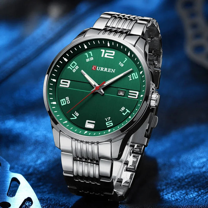 Stainless Steel Quartz Watches Casual Business Wristwatches For Men Luminous Hands Clock