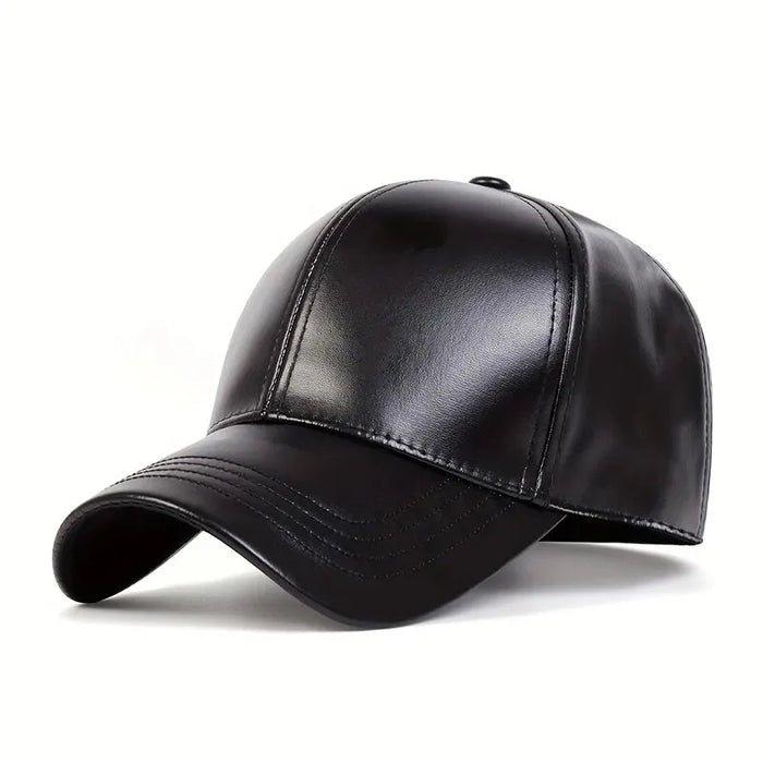 Adjustable Pu Leather Baseball Cap / Hat For Outdoor Wear