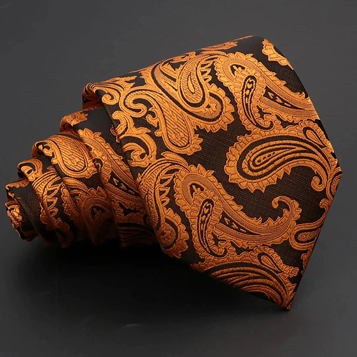 Paisley Tie 8Cm Necktie For Mens Fashion Business And Weddings