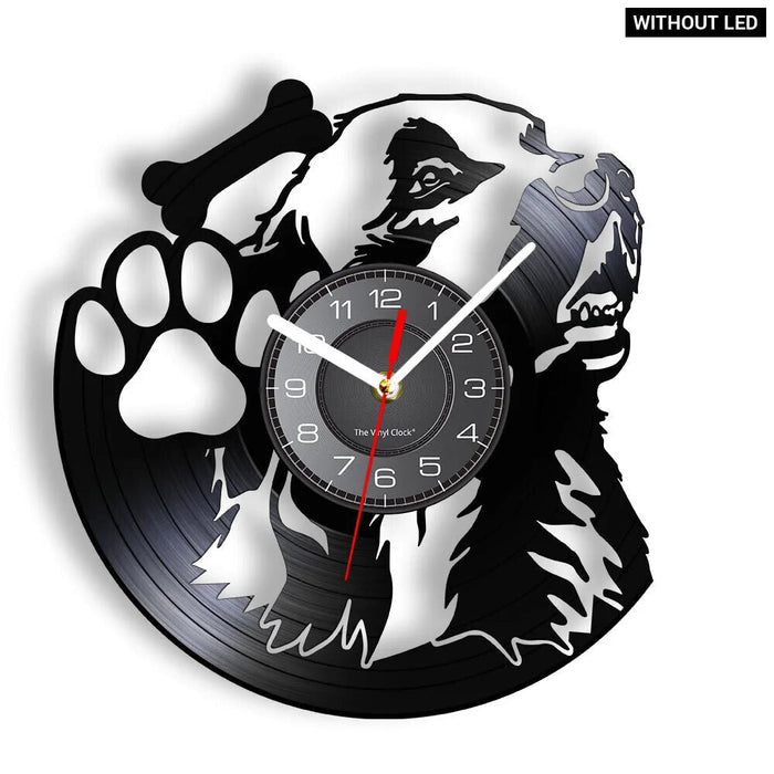 Vinyl Record Dog Portrait Wall Clock