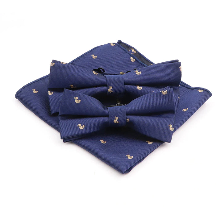 Cartoon Insect Bowtie Set Red Floral Brooches For Men