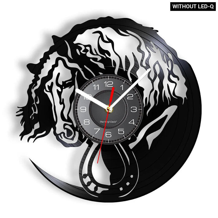 Horse Head Vinyl Record Wall Clock