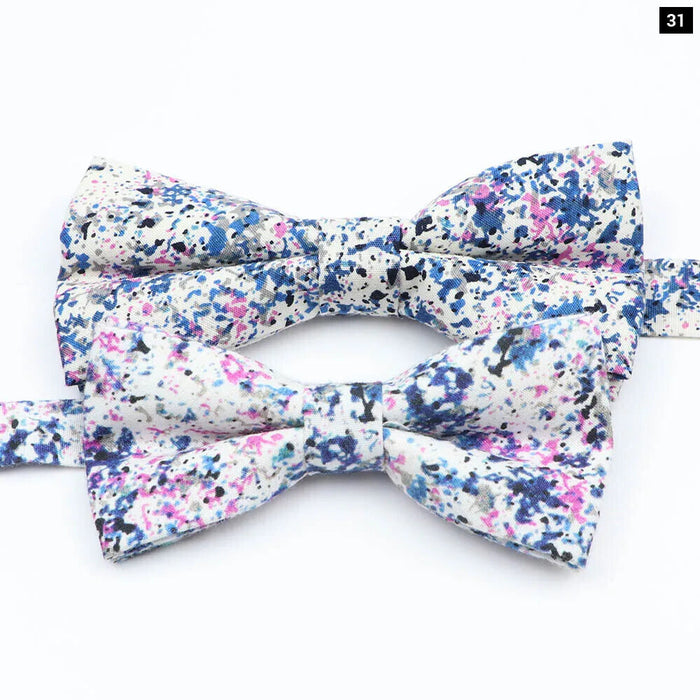 Colourful Floral Bow Ties Fashionable Cotton For Weddings And Parties