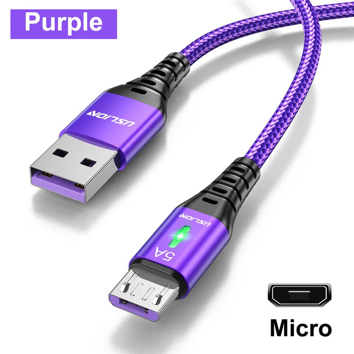 5A Fast Charging Micro Usb Cable For Xiaomi Android