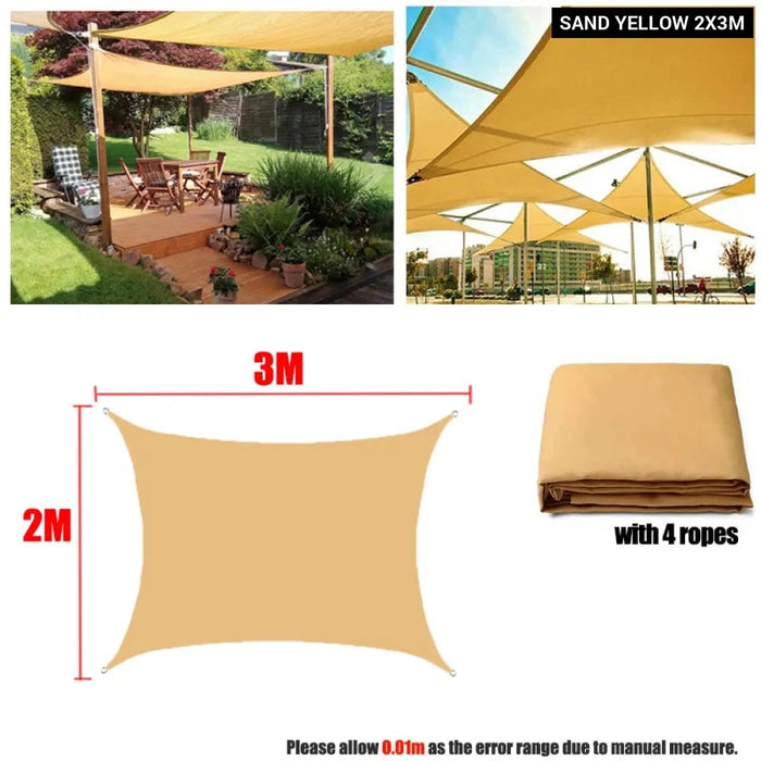 420d Waterproof Shade Sail Square Rectangle Sunshade Garden