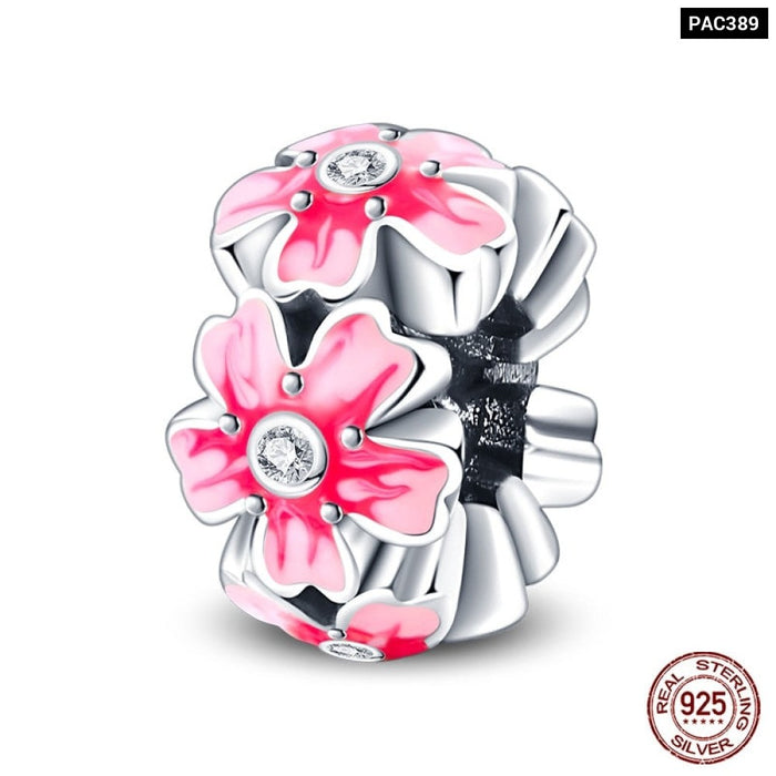 Fit Pandora 925 Original Bracelet 925 Sterling Silver Flower Bird Series Charms Beads For Women DIY Jewelrys Making