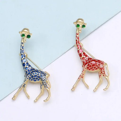 Enamel Cat Giraffe Lapel Pins Womens Party Office