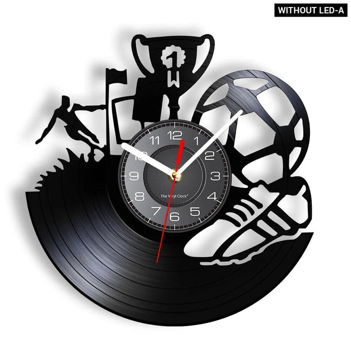 Soccer Trophy Vinyl Record Clock